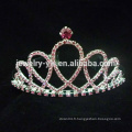 Vente en gros en cristal rouge Pageant Tiara Couronne Avec cristal pour filles